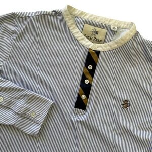 Zach Ryan Striped Shirt Long Sleeve‎ Button Up Casual Bear Logo Mens L